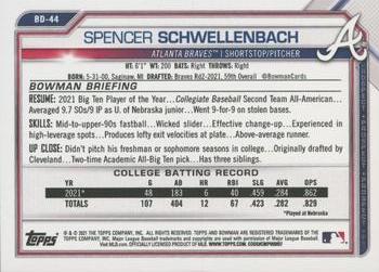 2021 Bowman Draft 1st Edition #BD-44 Spencer Schwellenbach Back