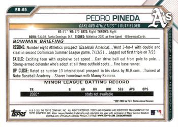 2021 Bowman Draft 1st Edition #BD-65 Pedro Pineda Back