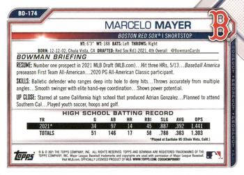 2021 Bowman Draft 1st Edition #BD-174 Marcelo Mayer Back