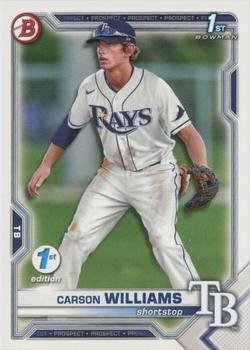 2021 Bowman Draft 1st Edition #BD-180 Carson Williams Front