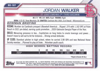 2021 Bowman Draft 1st Edition #BD-187 Jordan Walker Back