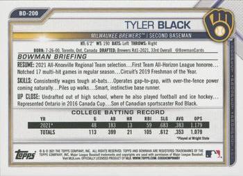 2021 Bowman Draft 1st Edition #BD-200 Tyler Black Back