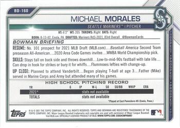 2021 Bowman Draft 1st Edition - Sky Blue Foil #BD-160 Michael Morales Back