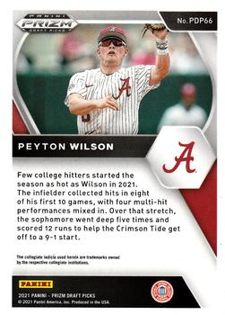 2021 Panini Prizm Draft Picks #PDP66 Peyton Wilson Back