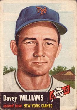 1953 Topps #120 Davey Williams Front