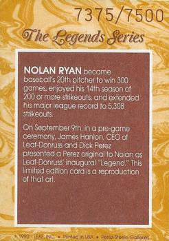 1991 Donruss - The Legends Series: Nolan Ryan #NNO Nolan Ryan Back