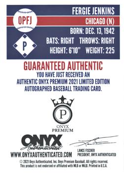 2021 Onyx Premium - Black Foil #OPFJ Fergie Jenkins Back