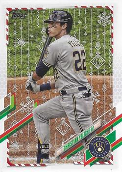2021 Topps Holiday - Metallic Holiday #HW61 Christian Yelich Front