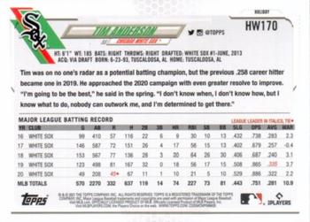 2021 Topps Holiday - Metallic Holiday #HW170 Tim Anderson Back