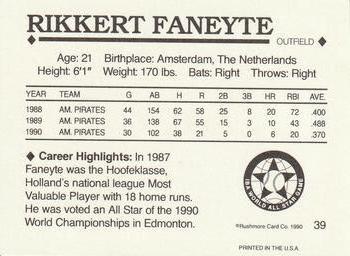 1990 Rushmore IBA World All Stars #39 Rikkert Faneyte Back