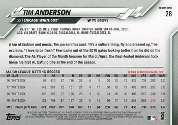 2020 Topps - Celebration of the Decades #28 Tim Anderson Back