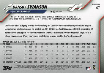 2020 Topps - Celebration of the Decades #47 Dansby Swanson Back
