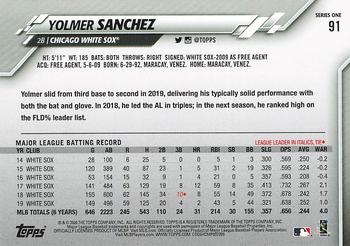 2020 Topps - Celebration of the Decades #91 Yolmer Sanchez Back