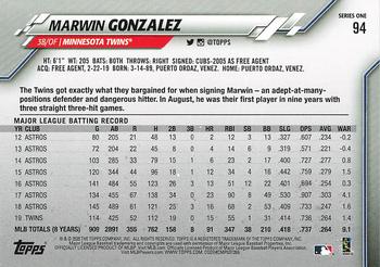 2020 Topps - Celebration of the Decades #94 Marwin Gonzalez Back