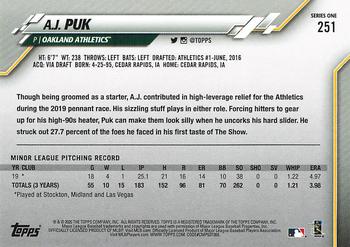 2020 Topps - Celebration of the Decades #251 A.J. Puk Back