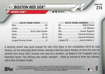 2020 Topps - Celebration of the Decades #274 Boston Red Sox Back