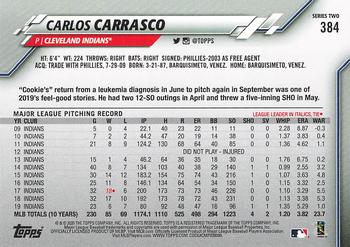 2020 Topps - Celebration of the Decades #384 Carlos Carrasco Back