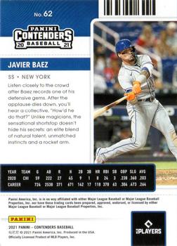 2021 Panini Contenders - Blue #62 Javier Baez Back