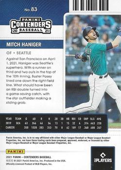 2021 Panini Contenders - Green #83 Mitch Haniger Back