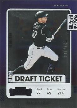 2021 Panini Contenders - Draft Blue #85 Trevor Story Front