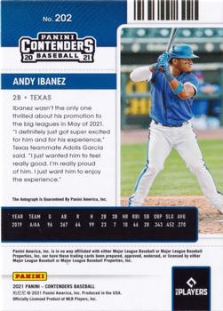 2021 Panini Contenders - Draft Blue #202 Andy Ibanez Back