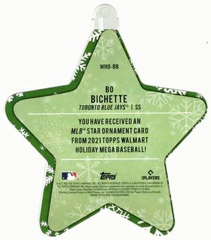 2021 Topps Holiday - MLB Die Cut Star Ornaments #WHO-BB Bo Bichette Back