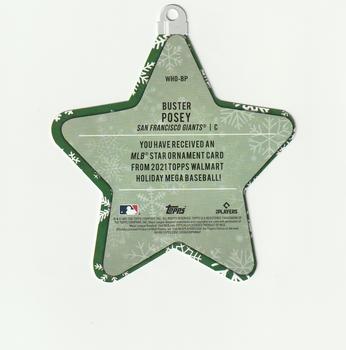 2021 Topps Holiday - MLB Die Cut Star Ornaments #WHO-BP Buster Posey Back