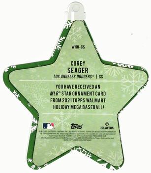 2021 Topps Holiday - MLB Die Cut Star Ornaments #WHO-CS Corey Seager Back
