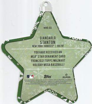 2021 Topps Holiday - MLB Die Cut Star Ornaments #WHO-GS Giancarlo Stanton Back