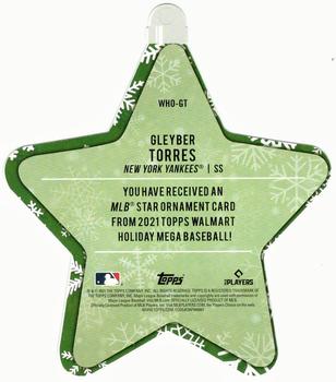 2021 Topps Holiday - MLB Die Cut Star Ornaments #WHO-GT Gleyber Torres Back