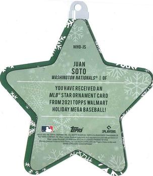 2021 Topps Holiday - MLB Die Cut Star Ornaments #WHO-JS Juan Soto Back