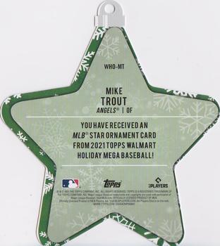 2021 Topps Holiday - MLB Die Cut Star Ornaments #WHO-MT Mike Trout Back