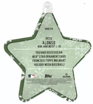 2021 Topps Holiday - MLB Die Cut Star Ornaments #WHO-PA Pete Alonso Back