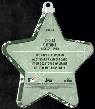 2021 Topps Holiday - MLB Die Cut Star Ornaments #WHO-SO Shohei Ohtani Back
