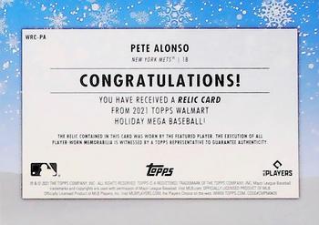 2021 Topps Holiday - Relics #WRC-PA Pete Alonso Back