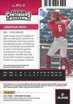 2021 Panini Contenders - Rookie Ticket Jersey #RTJ-JI Jonathan India Back
