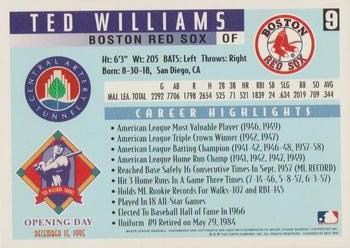 1995 Choice/Topps Ted Williams Tunnel #9 Ted Williams Back
