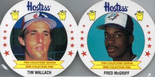 1988 Hostess Potato Chips Discs - Pairs #7 / 15 Tim Wallach / Fred McGriff Front
