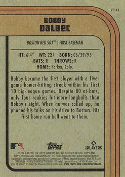 2021 Topps Heritage - Rookie Performers #RP-13 Bobby Dalbec Back