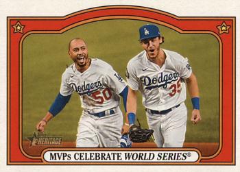 2021 Topps Heritage - Combo Cards #CC-1 Mookie Betts / Cody Bellinger Front