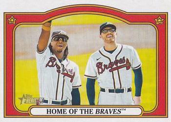 2021 Topps Heritage - Combo Cards #CC-6 Ronald Acuña Jr. / Freddie Freeman Front