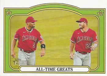2021 Topps Heritage - Combo Cards #CC-8 Mike Trout / Albert Pujols Front