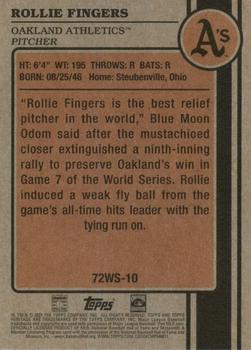 2021 Topps Heritage - 1972 World Series Highlights #72WS-10 Rollie Fingers Back