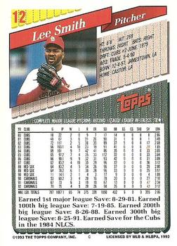 1993 Topps #12 Lee Smith Back
