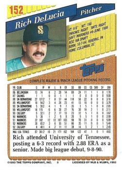 1993 Topps #152 Rich DeLucia Back