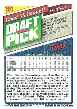 1993 Topps #161 Chad McConnell Back