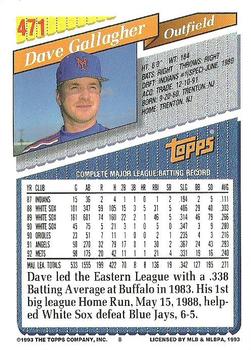 1993 Topps #471 Dave Gallagher Back
