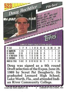 1993 Topps #523 Doug Bochtler Back