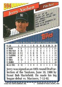 1993 Topps #594 Jerry Nielsen Back