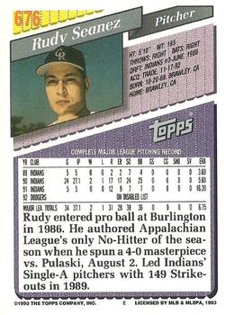 1993 Topps #676 Rudy Seanez Back